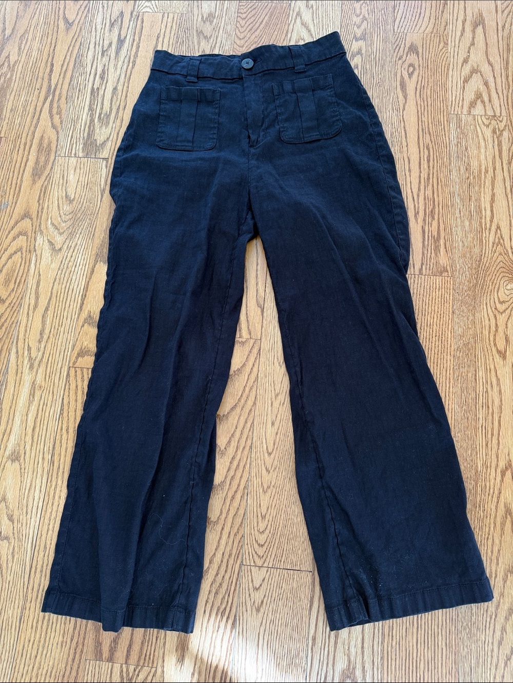 Linen Women's Black Wide-Leg pants nicole miller